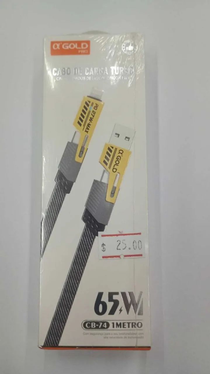 Cabo alpha gold 4em1 turbo 75w 1m reforçado  - Foto 4