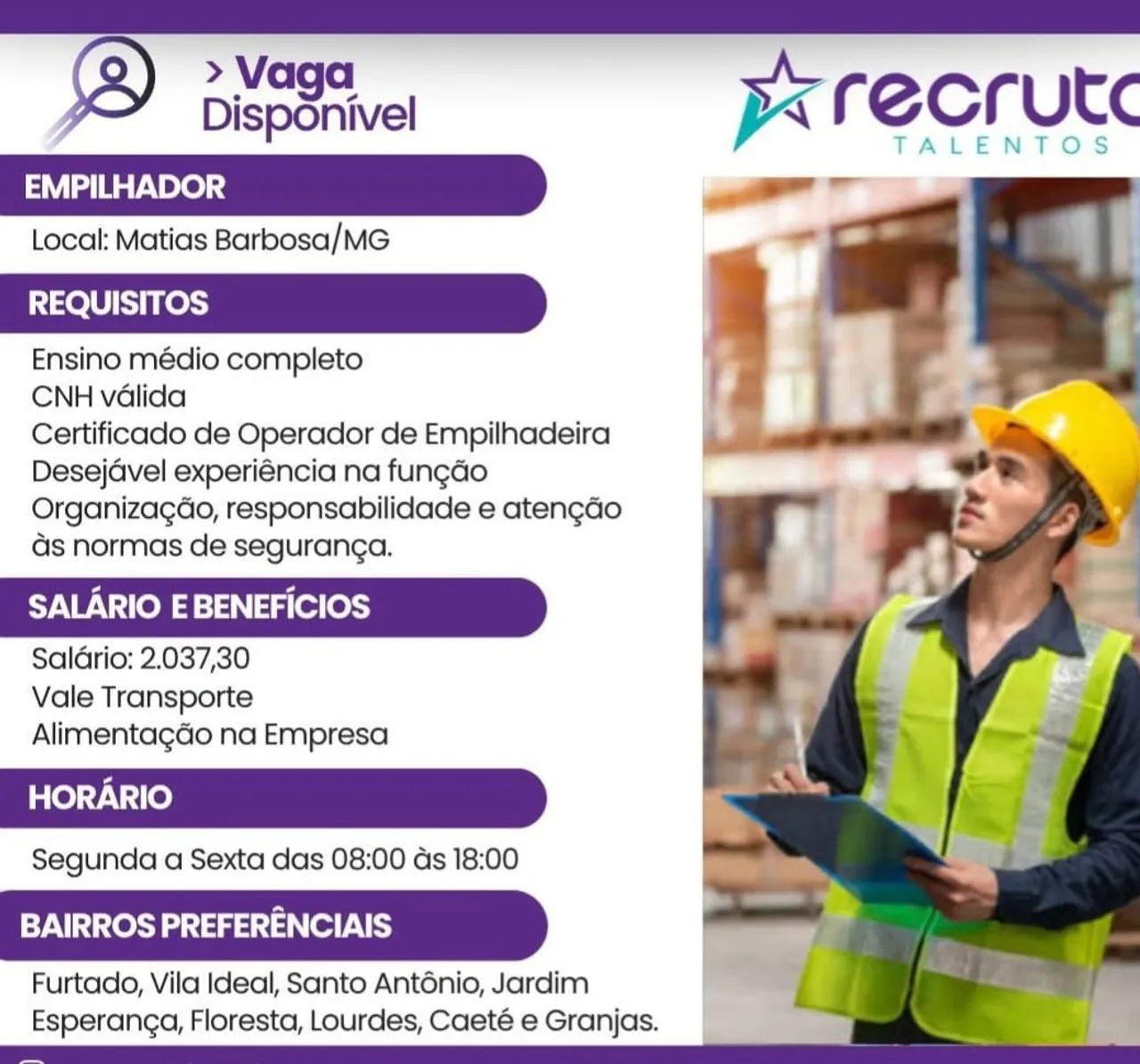 Operador de empilhadeira