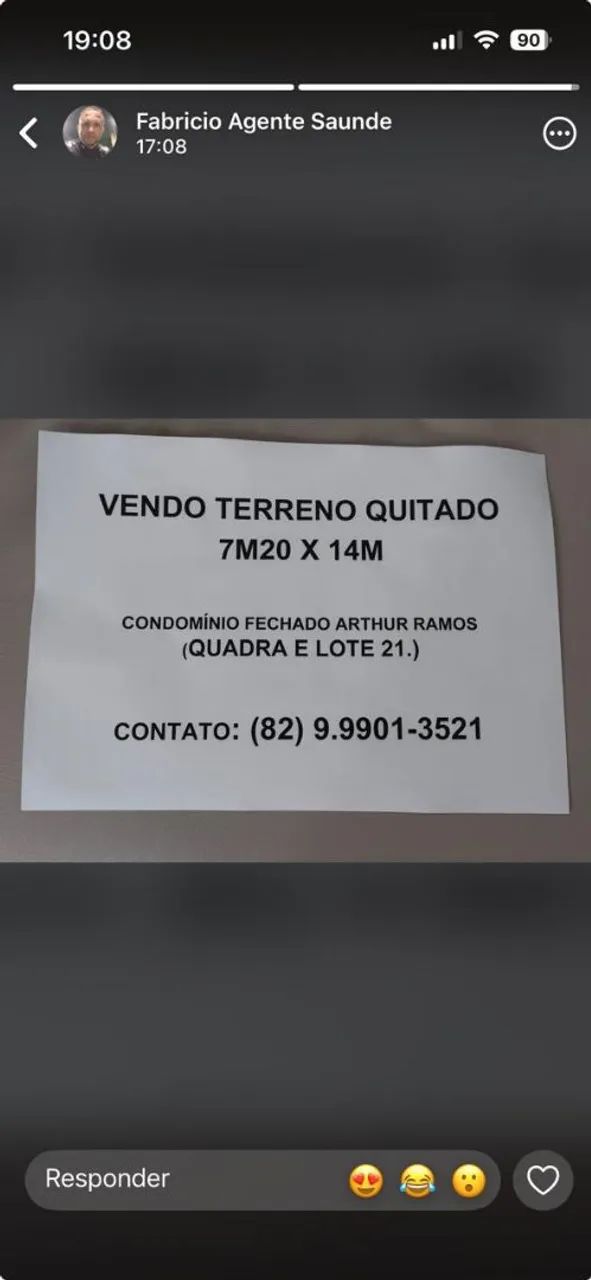 Terreno em chã do pilar, perto do Cristo 