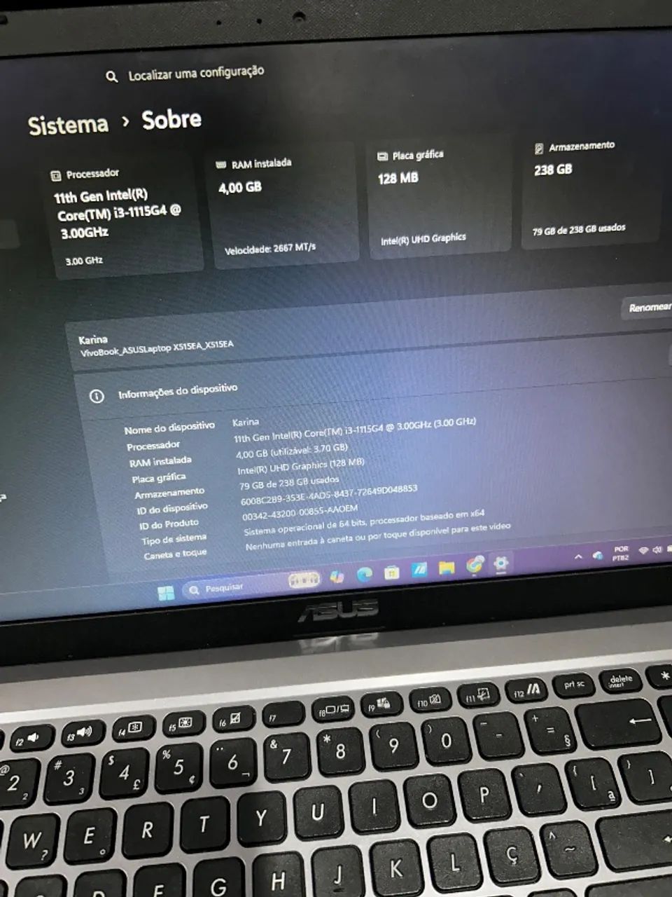 Notebook ASUS VivoBook 15 - Core i3 11ª Geração - Foto 3
