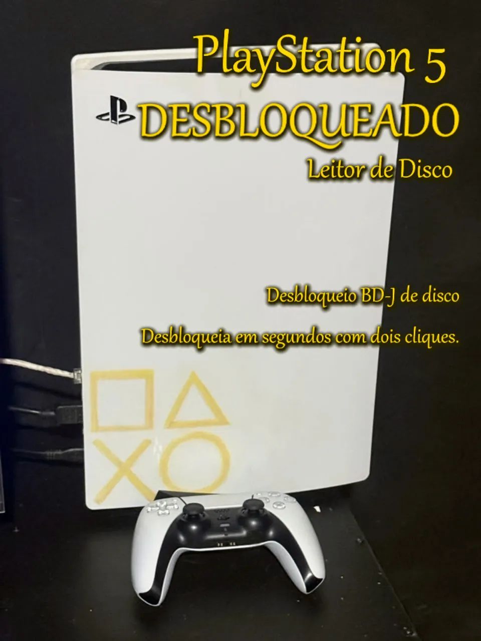 PlayStation 5 com leitor-de-disco e caixa 