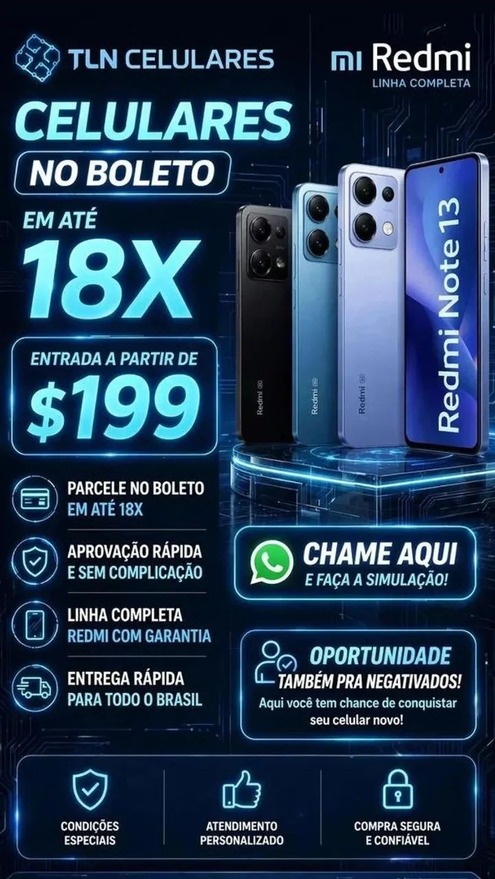 Celular novo com parcelamento no boleto e aprovação facilitada. - Foto 2