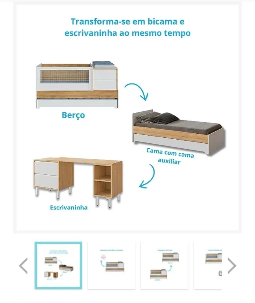 Berço Multifuncional c/ anti refluxo (Divicar) - Foto 5