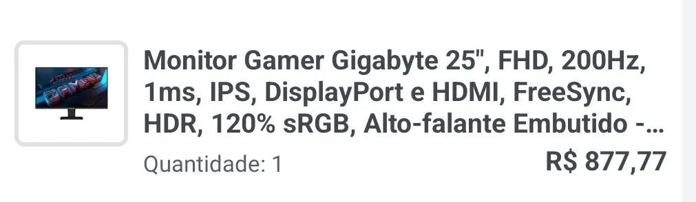 Monitor Gamer Gigabyte 25" 200 HZ - Foto 3