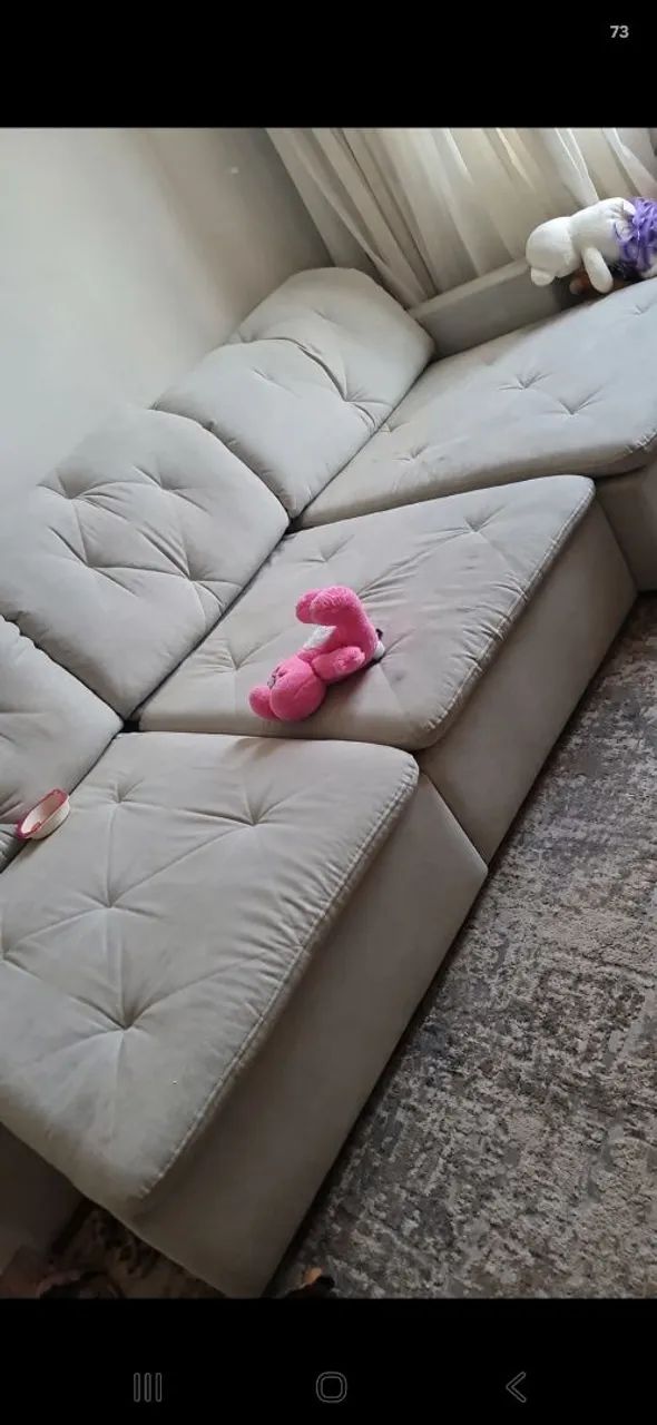 Sofa Dunelli semi novo linho chaise assinado   - Foto 3