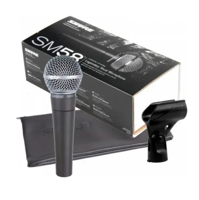 Microfone vocal cardióide dinâmico Shure Sm58 (NOVO)