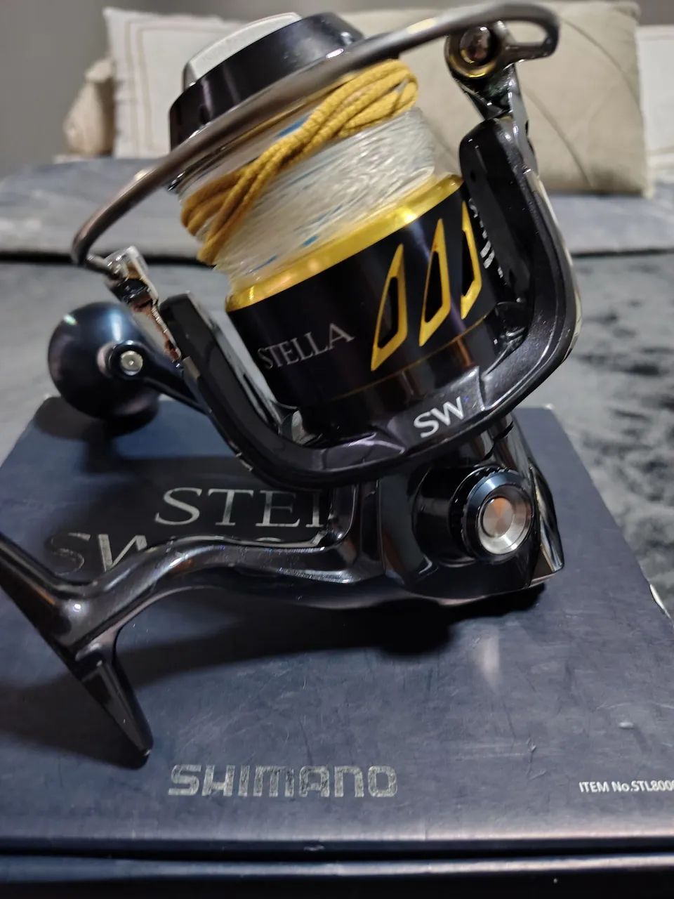 Molinete Shimano Stella SW 8000 PG+ 300m de linha YGK X8 70 LBS  - Foto 4