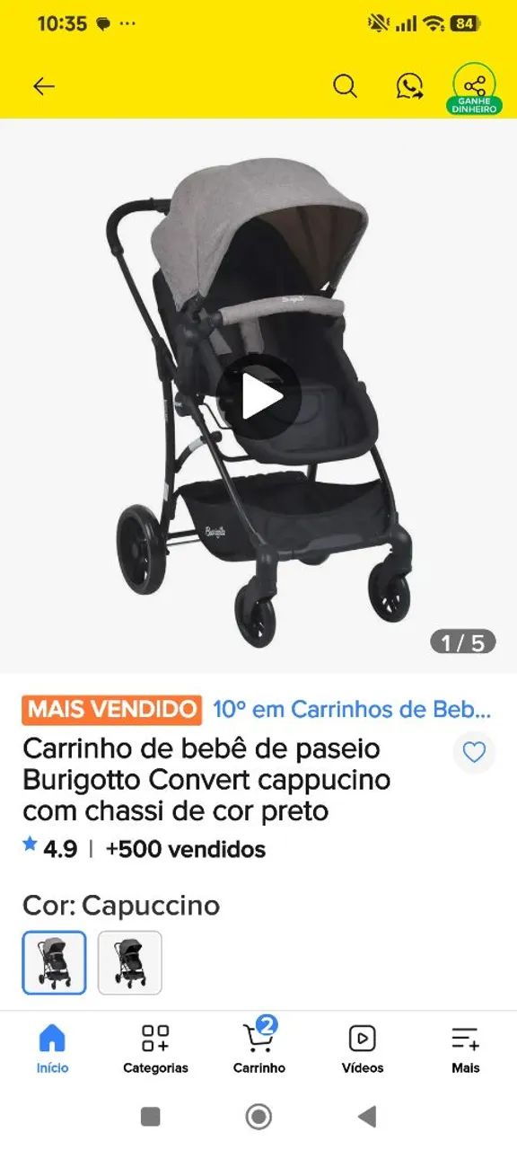 Carrinho de Bebê Burigotto - Ótimo Estado - Barato - Foto 4