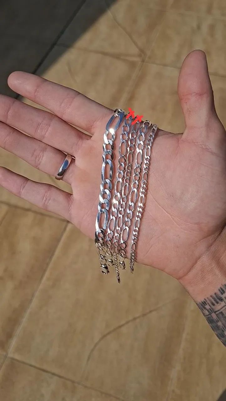 3 pulseiras de prata 925 legitimas 3x1 - Foto 2