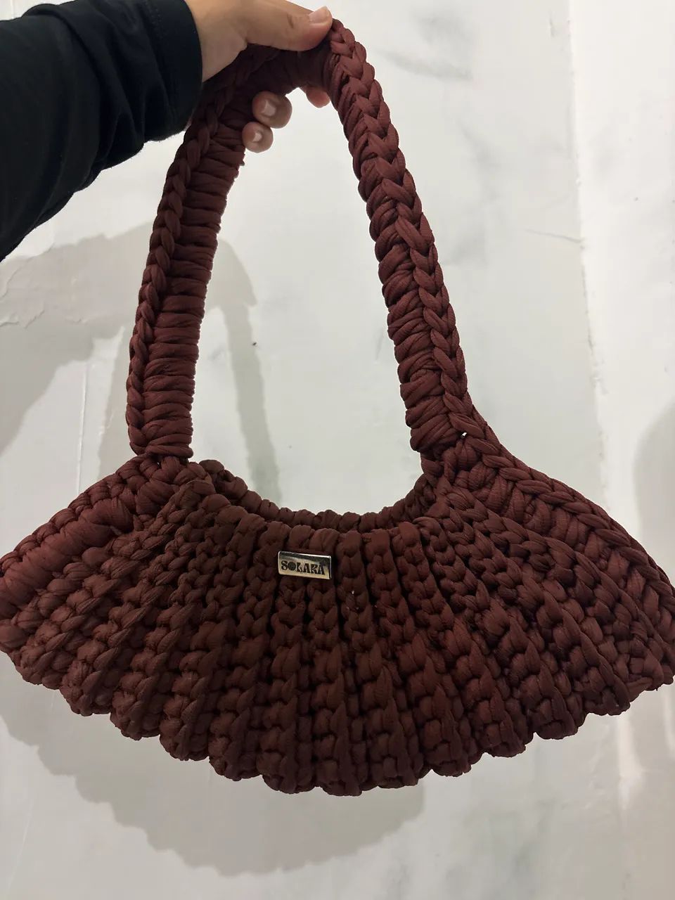 bolsa crochê marrom Solara 