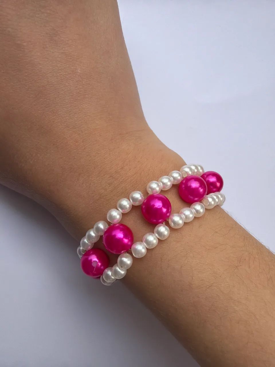 Pulseira rosa trançada - Foto 3