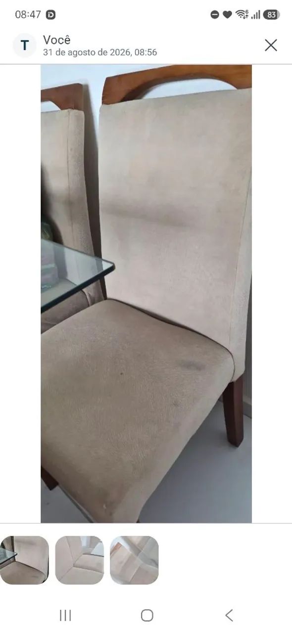 06 Cadeiras de jantar estofadas - Foto 4