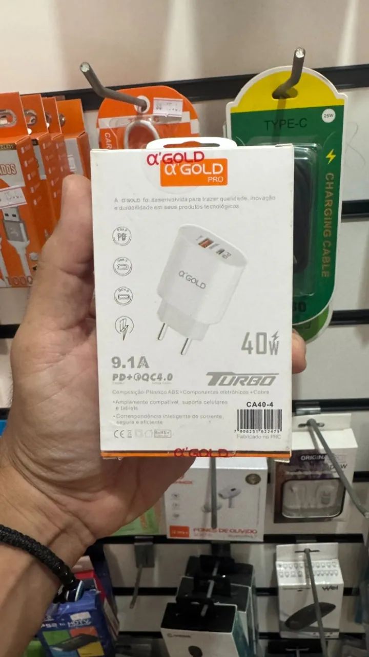 Fonte 9.1A  entrdas USB e USB-C - 40w - Foto 2
