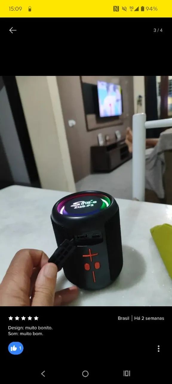 Caixinha bluetooth com luzes RGB - Foto 4