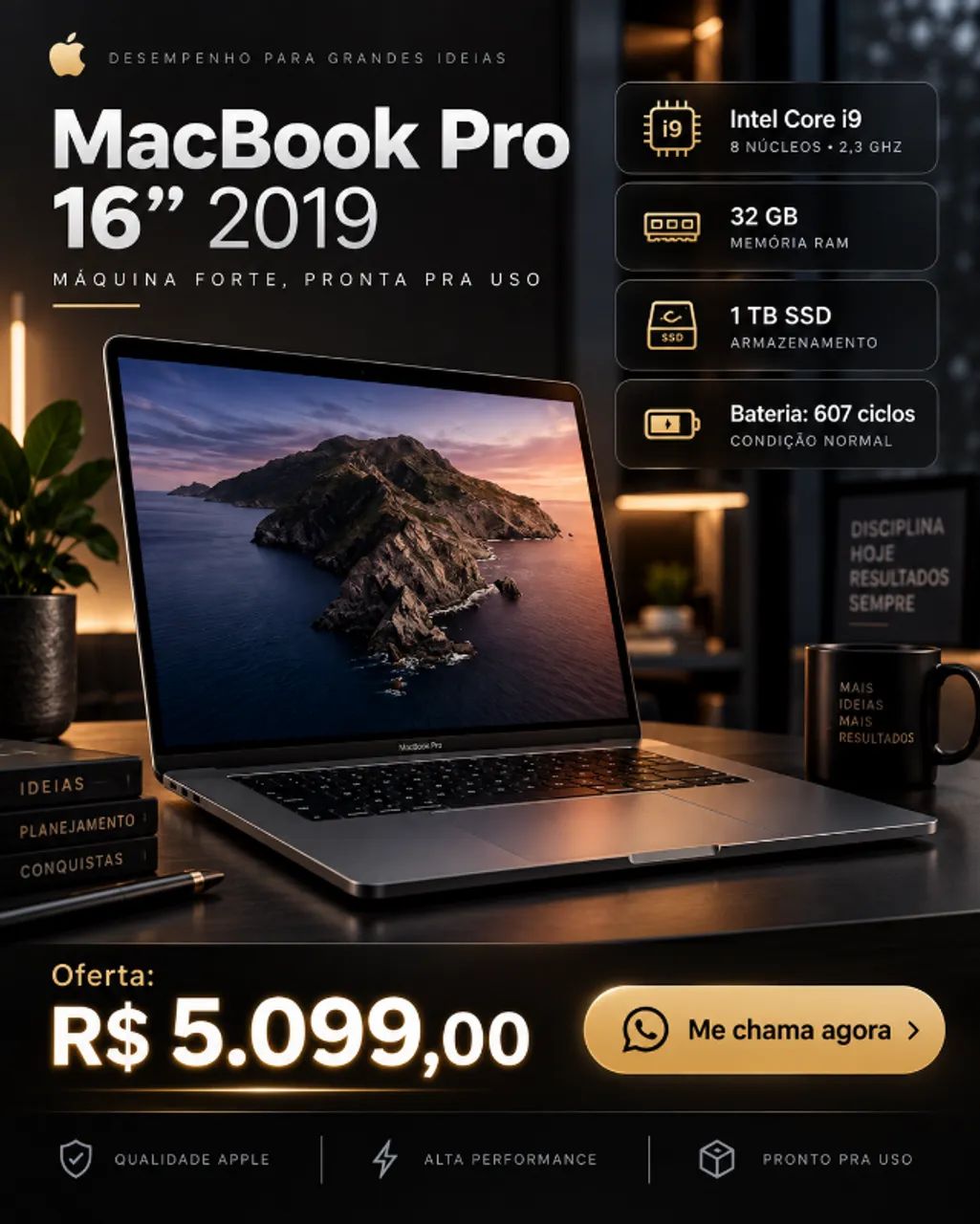 MacBook Pro 16? 2019 | Core i9 | 32GB RAM | SSD 1TB | R$ 5.099 - Foto 3
