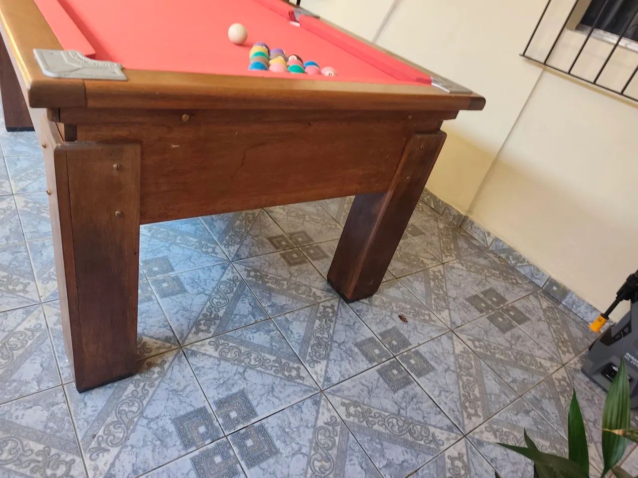 Mesa de Bilhar / Sinuca em Madeira de Lei e Tampo de Pedra Ardósia - COMPLETA - Foto 4