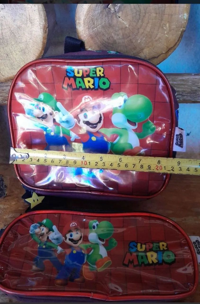 linda mochila com estojo do super mario - Foto 4