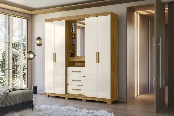 Guarda-roupa 5 Portas e 3 Gavetas Eldorado