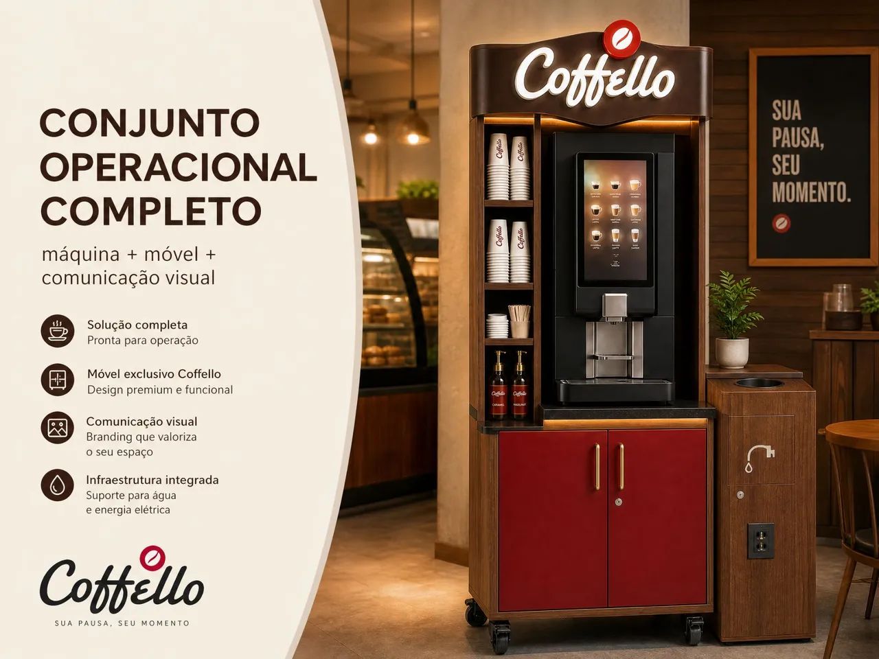 Tenha um negócio de operação autônoma de bebidas quentes Coffello - retorno rápido  - Foto 2