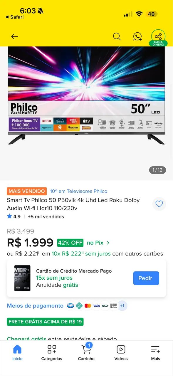 Smart Tv Philco 50° 4k - Foto 4