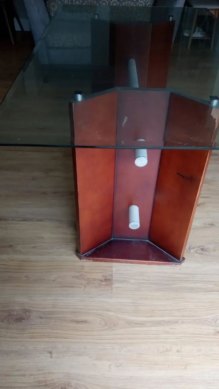 Mesa de Jantar Retangular com Tampo de Vidro - Foto 5