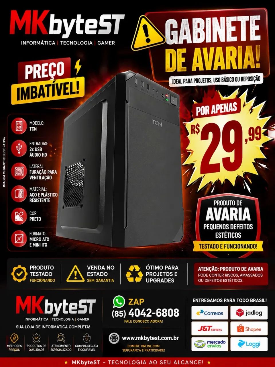 Gabinete simples em oferta