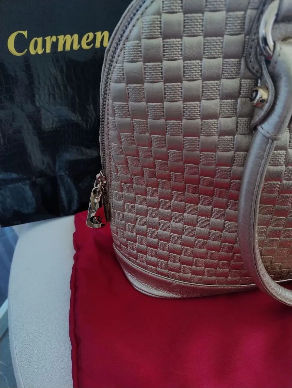 Bolsa Carmen Steffens dourada original  - Foto 3