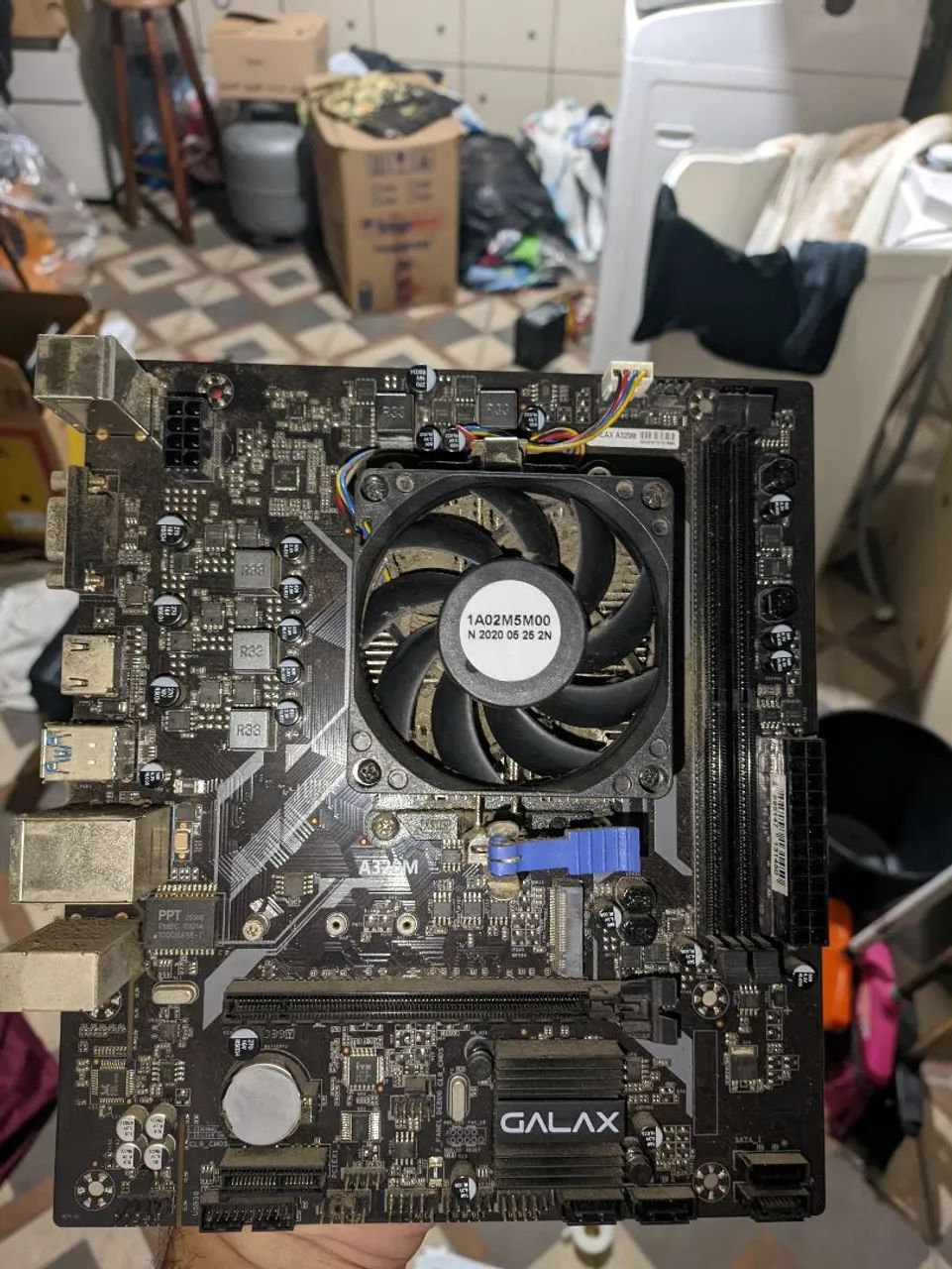 Placa Mãe Galax A320M Queimada + Athlon 3000g
