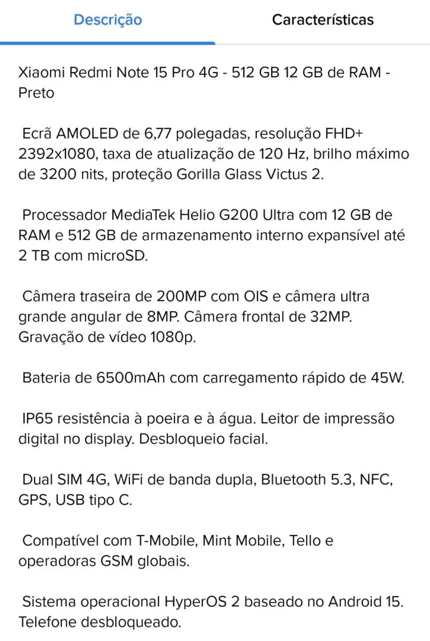 Impecável - Redmi Note 15 PRO 512gb 12gb RAM  - Foto 5