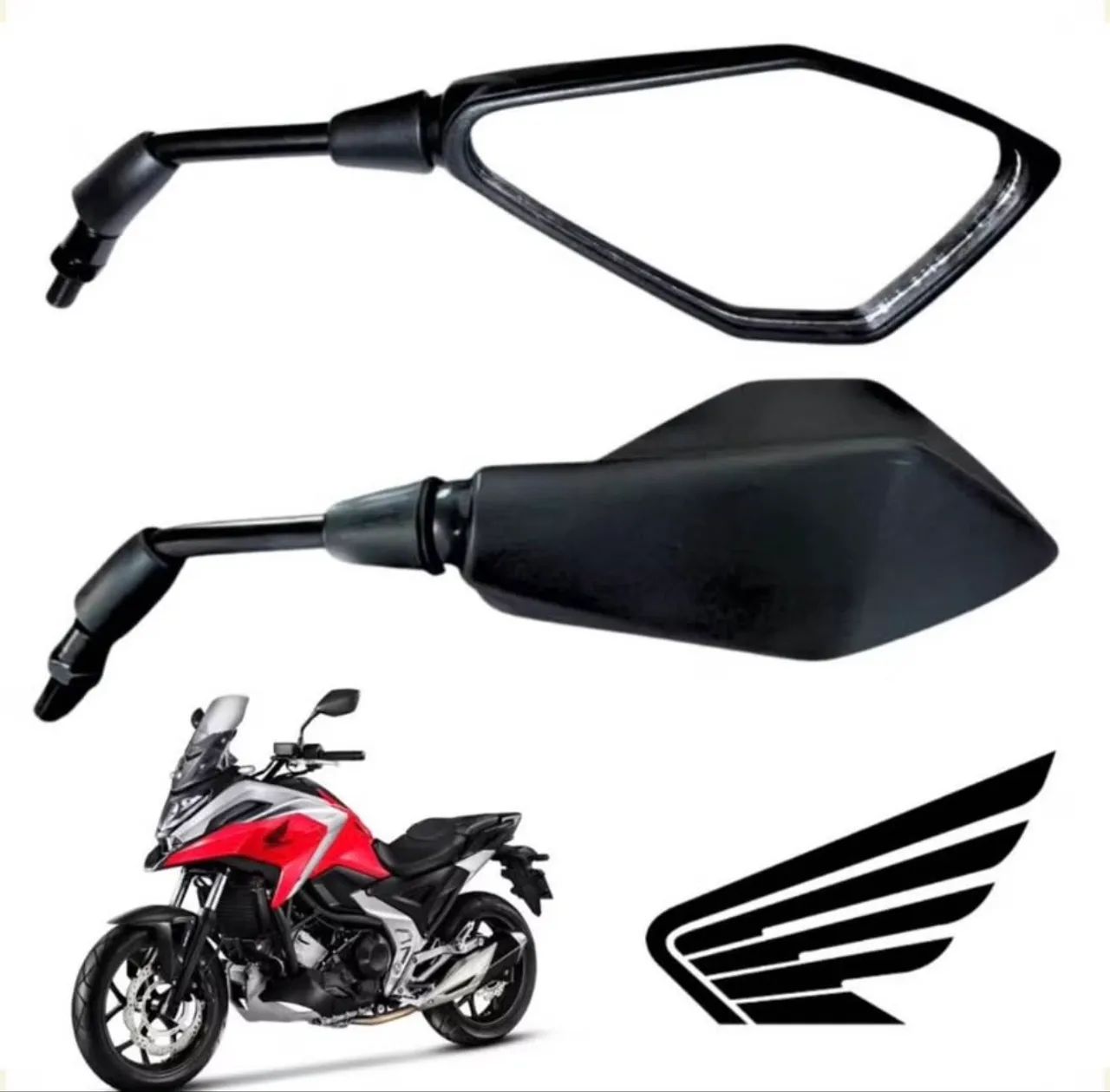 Retrovisor esportivo pentagonal 