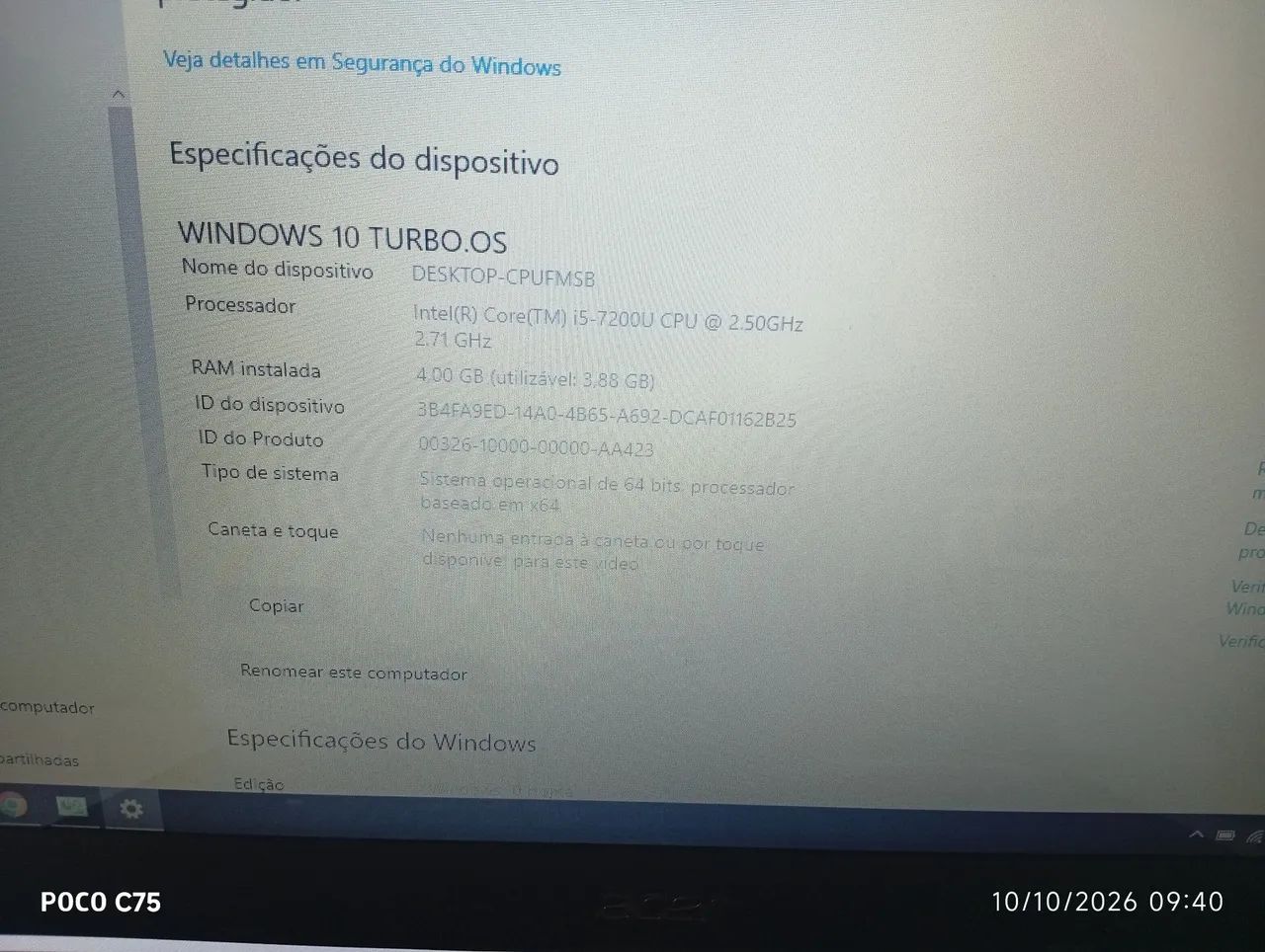 Notebook acer corei5, 7geracao  - Foto 2