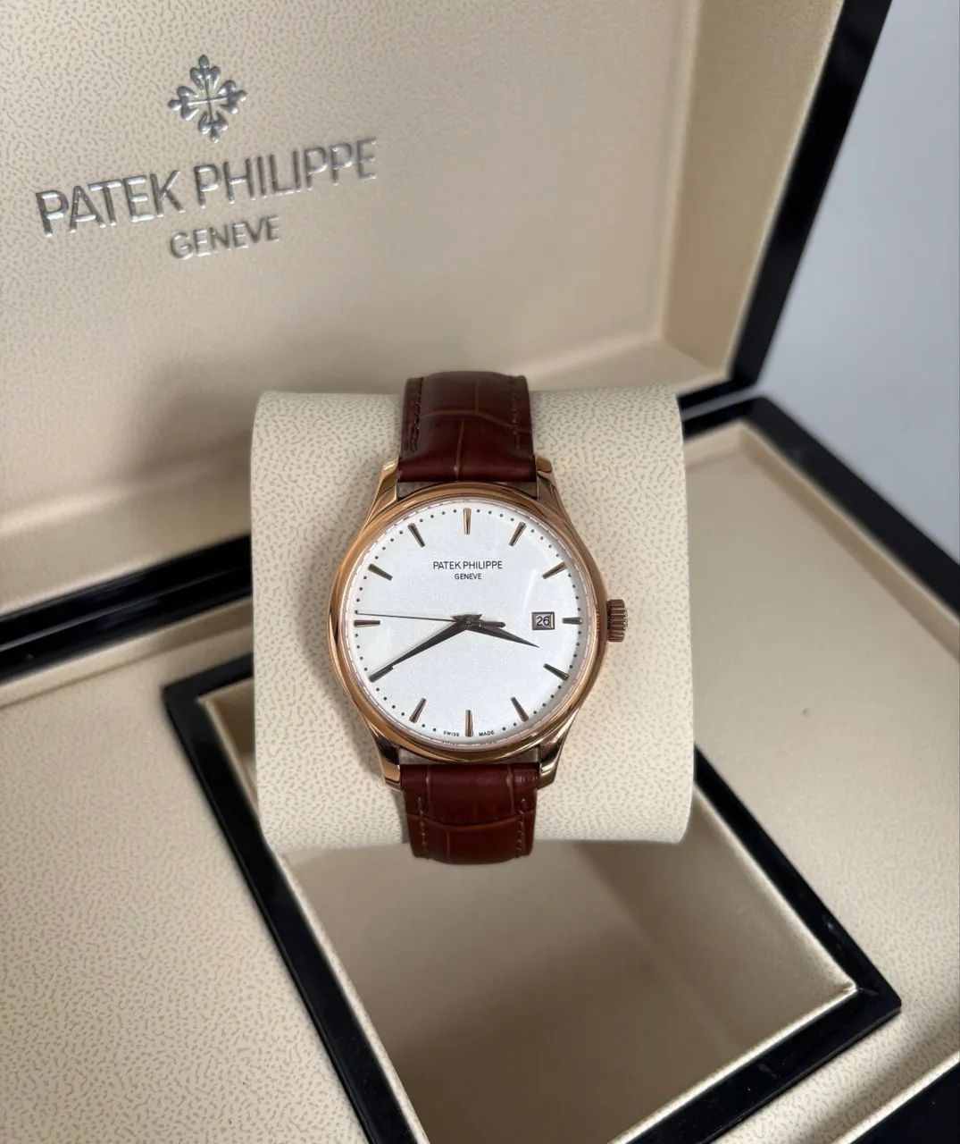 Relogio Patek Couro Marrom - Top de linha - Automatico 