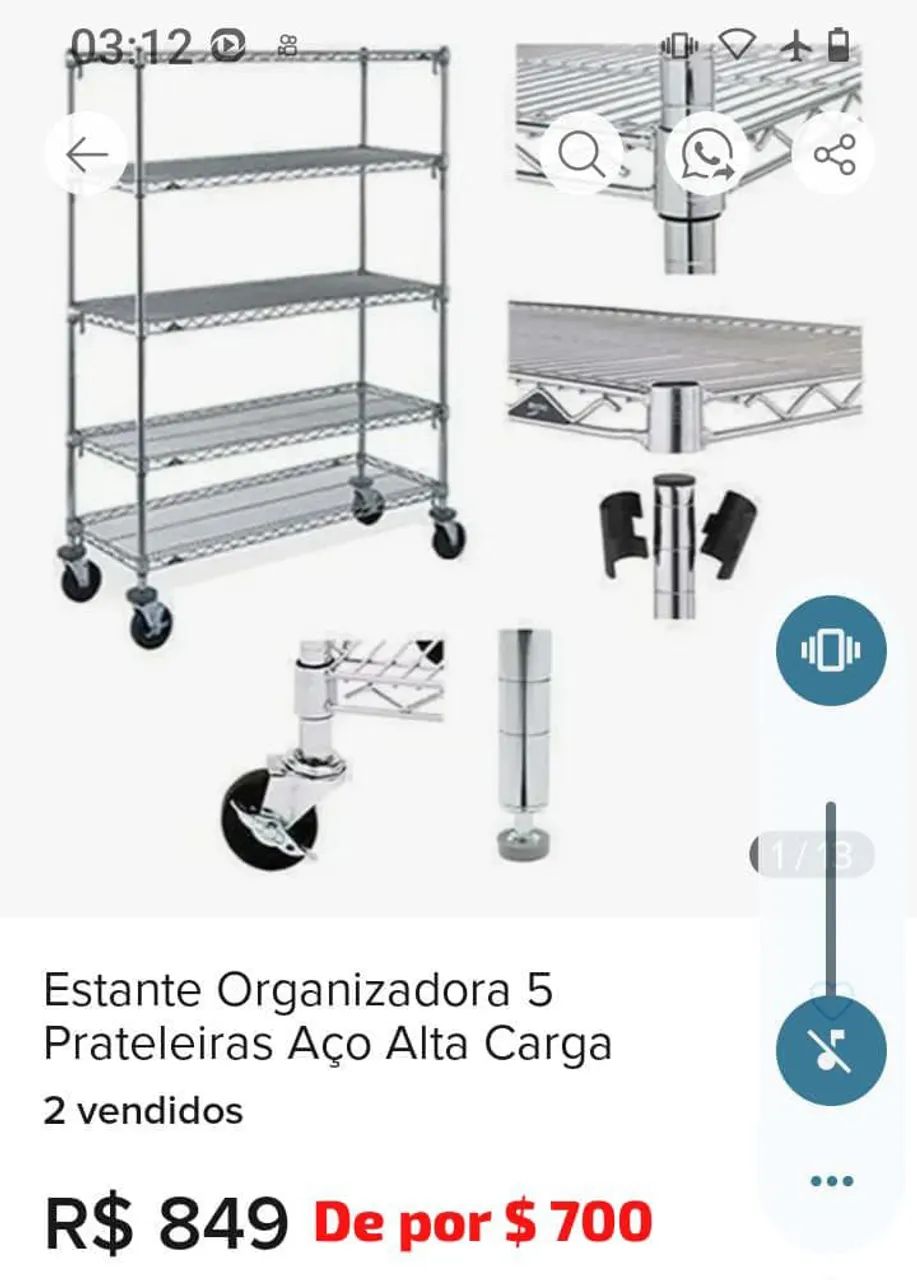 Estante de inox 