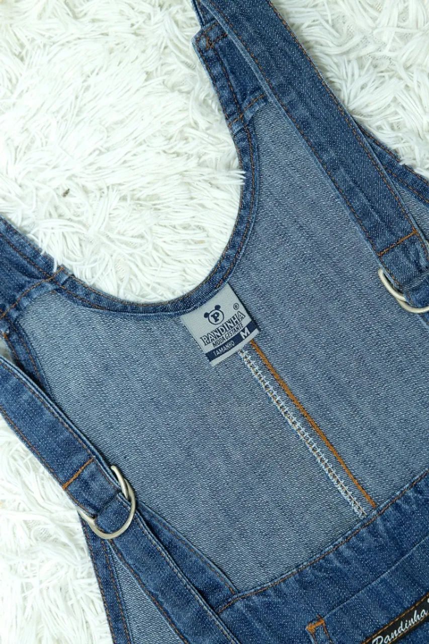 Macacão jeans gestante pandinha m - Foto 4