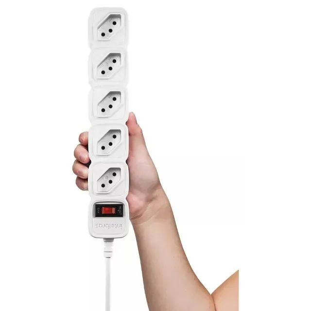 FILTRO DE LINHA PROTETOR INTELBRAS 5 TOMADAS EPE205 BRANCO - Foto 3