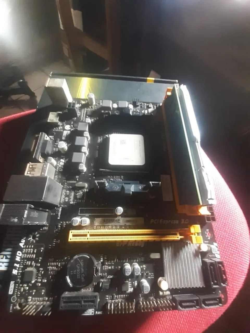 placa mae e processador amd a8 -7600 + memoria dd3 + 8GB memoria ram - Foto 2