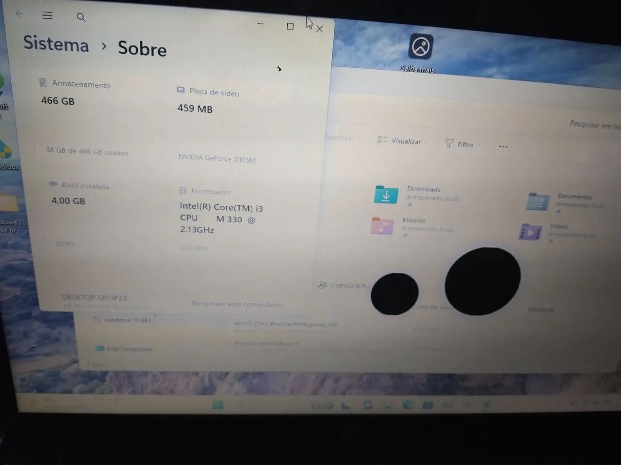 Notebook hp dv6 funcionando tudo carcaça boa Windows 11 25h2  tela com manchas e tecl ruim