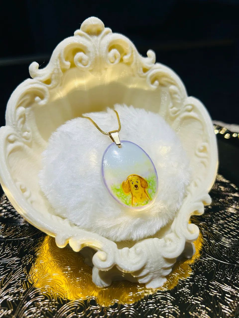 Pingente de porcelana pintado à mão modelo: Caramelo 
