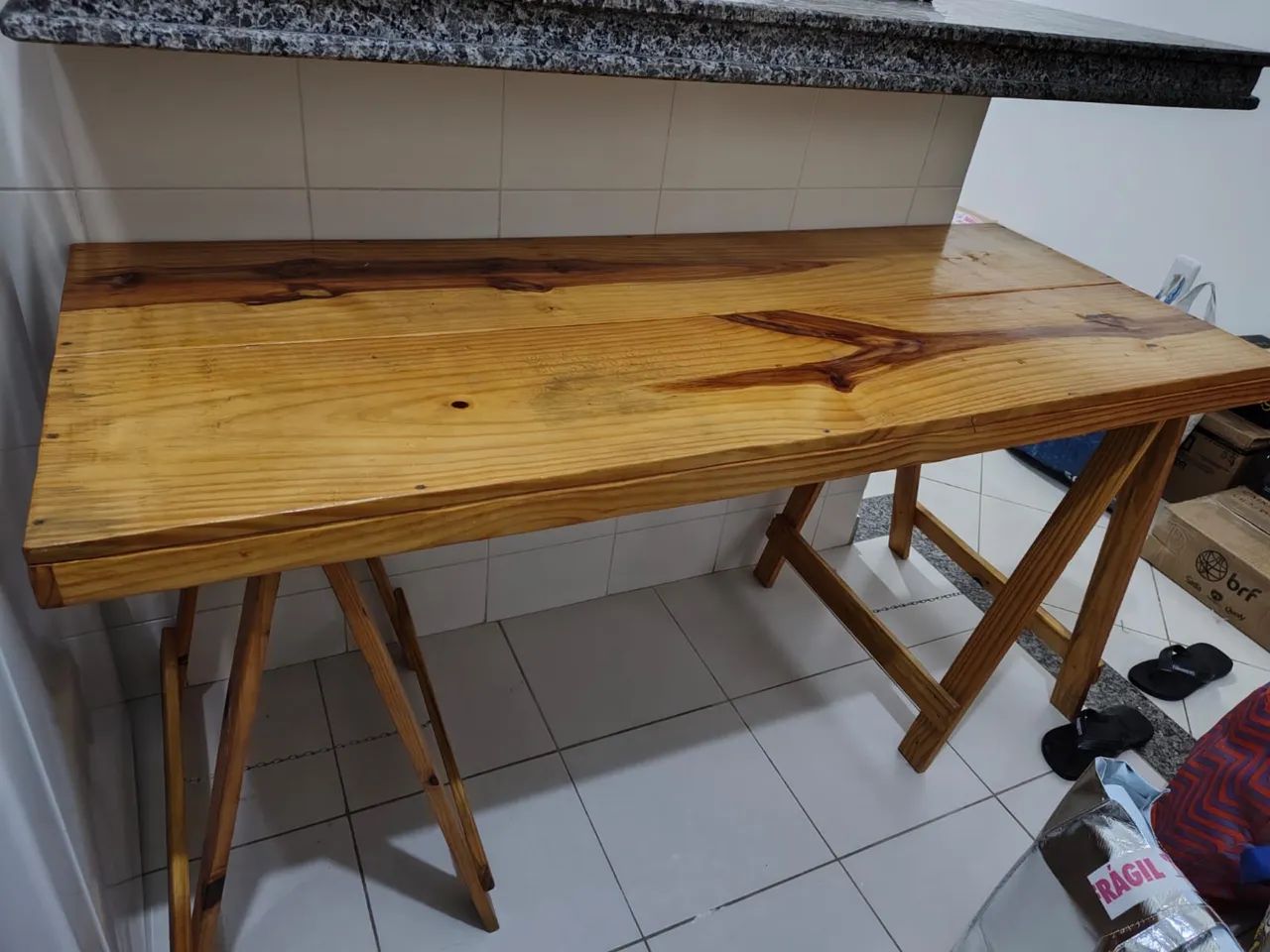 Mesa madeira pinus envernizada - Foto 2