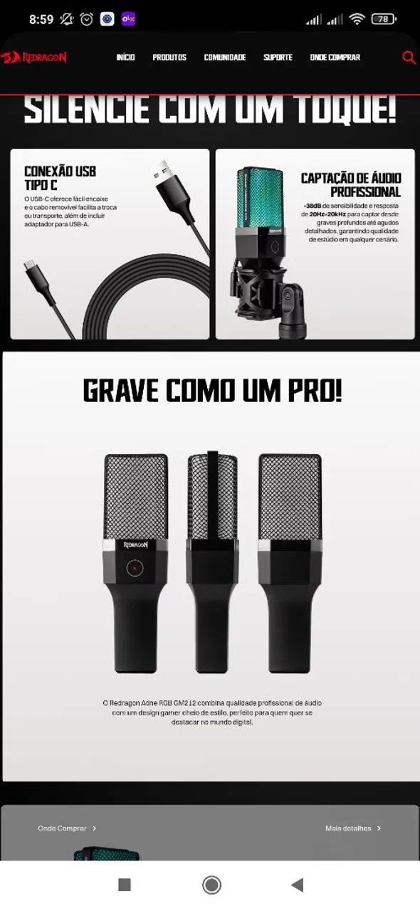 Microfone live streaming gamer ADNE REDRAGON - Foto 3