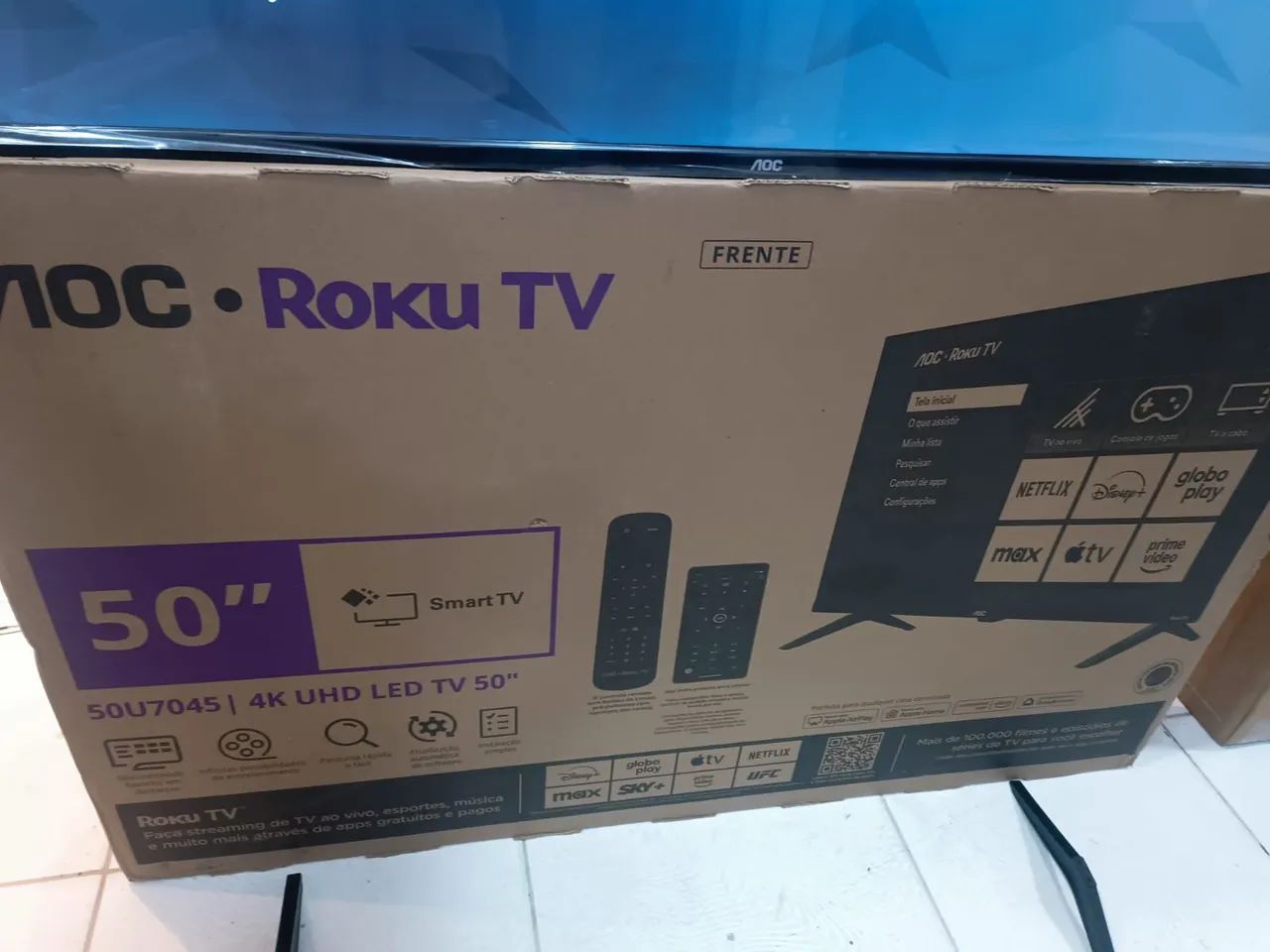 Telão smart 50 AOC Roku nova