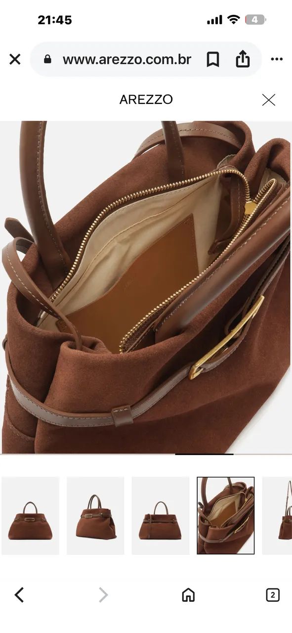 Bolsa Tote Arezzo couro rústica  - Foto 3