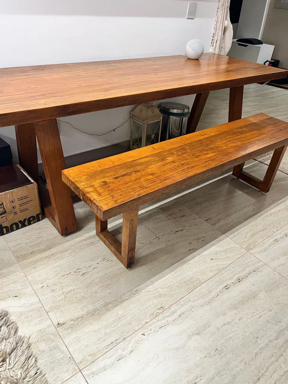 Mesa + Banco Madeira Maciça - Foto 4