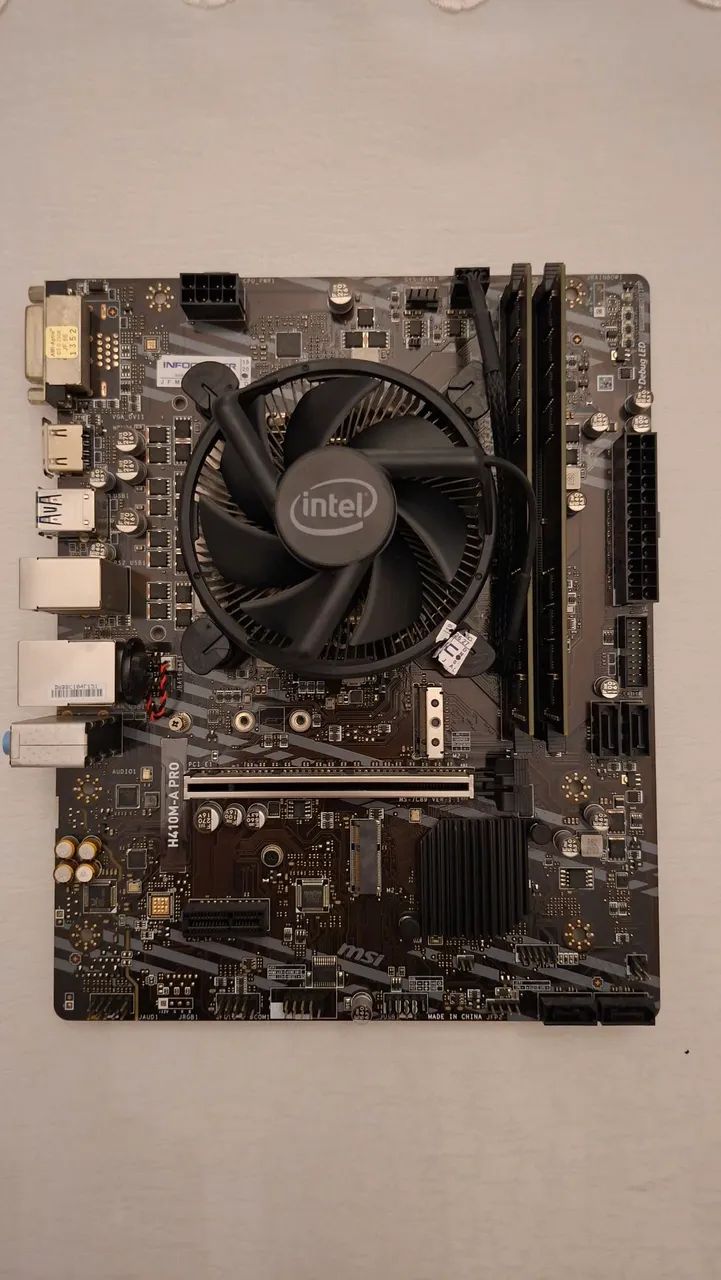 Kit placa mãe, processador e memória 