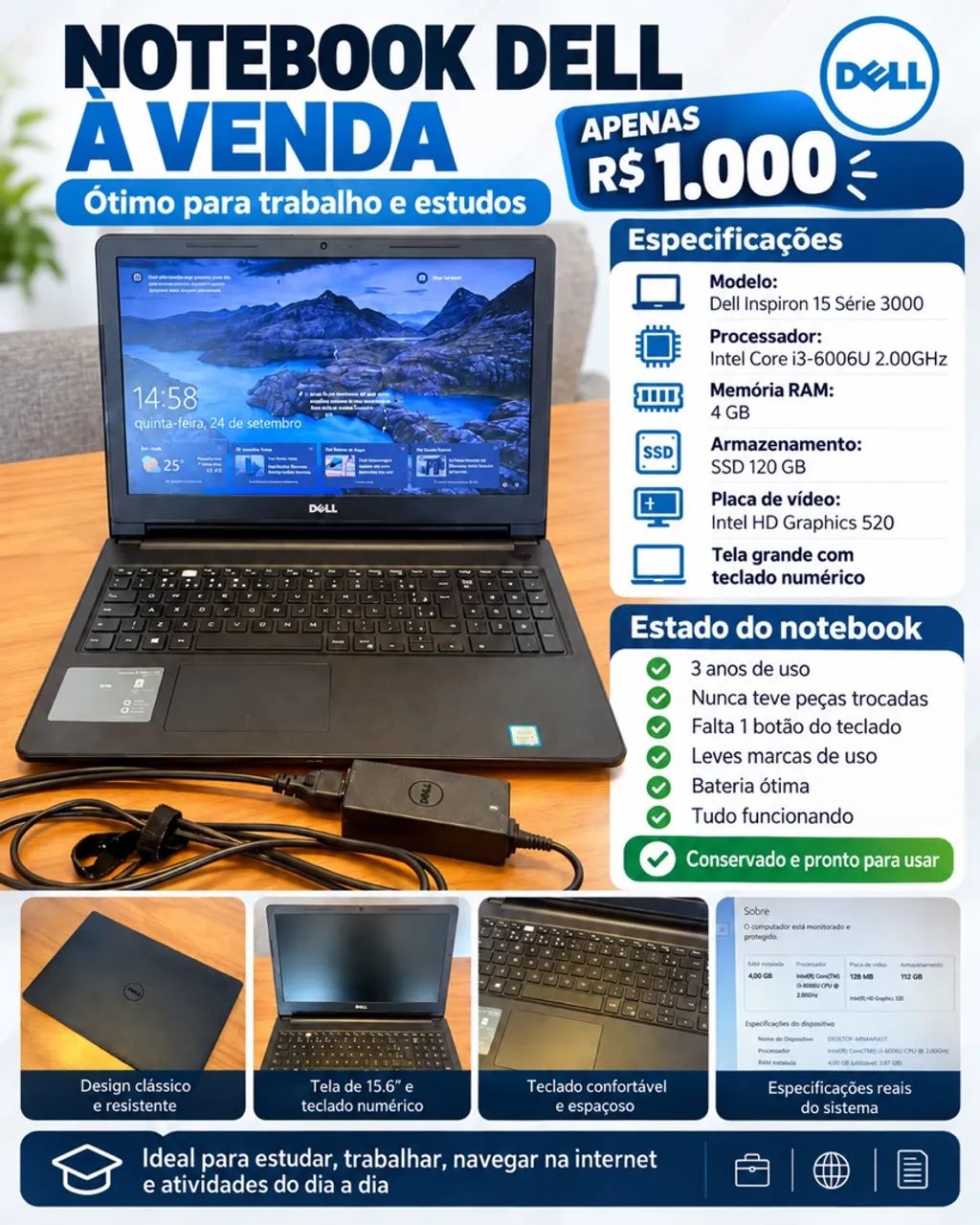 Notebook em perfeito estado 