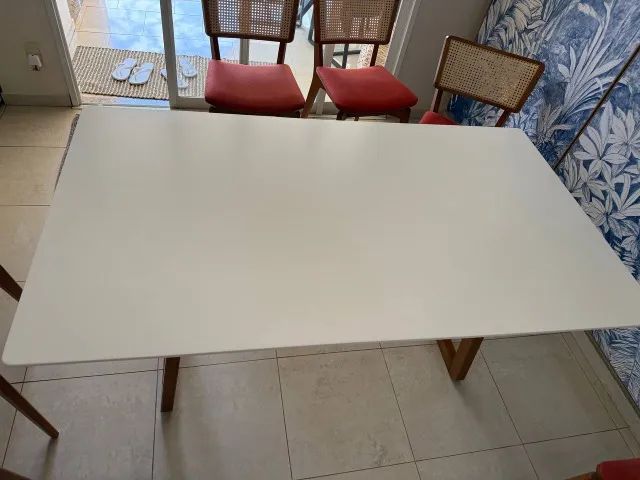 Mesa de jantar retangular 6 lugares + cadeiras - Foto 5