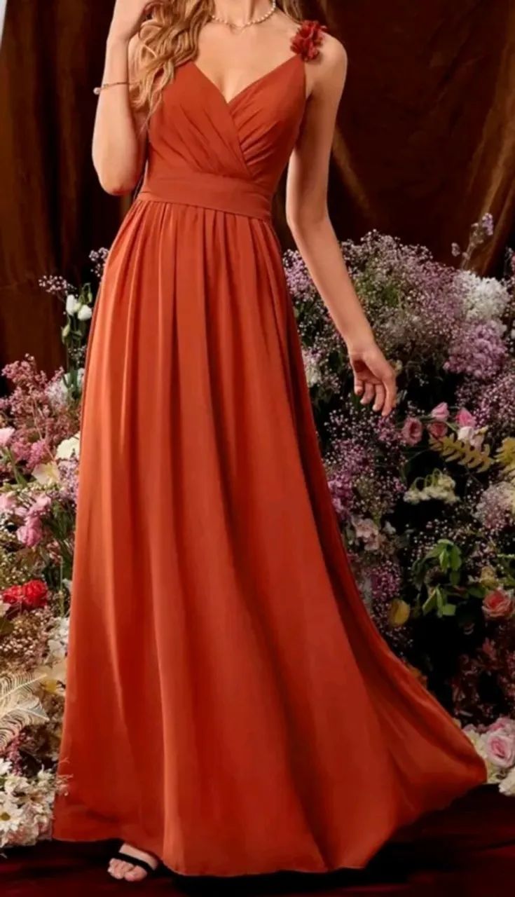 Vestido madrinha terracota 