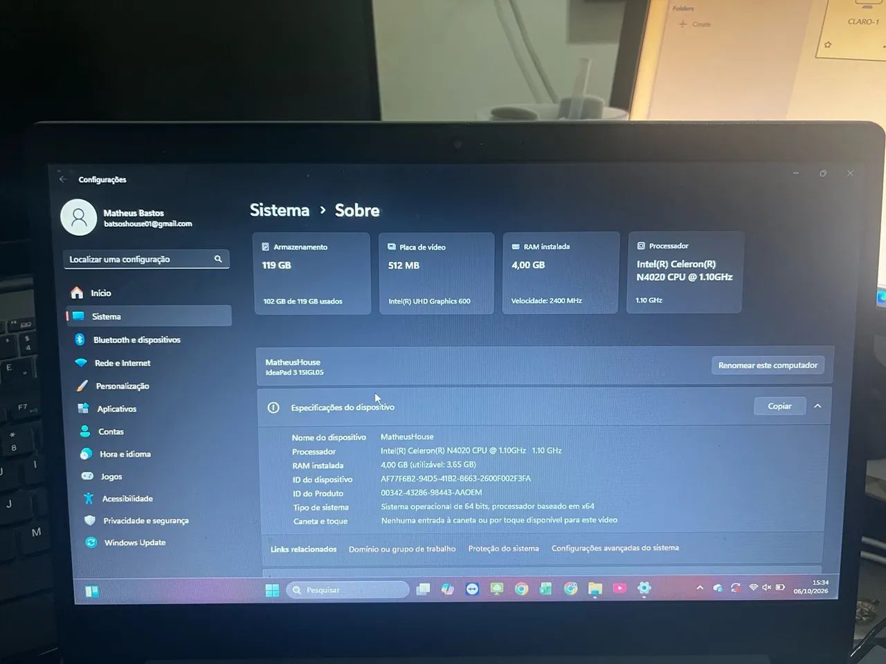 Notebook ideapad 3i - Foto 3