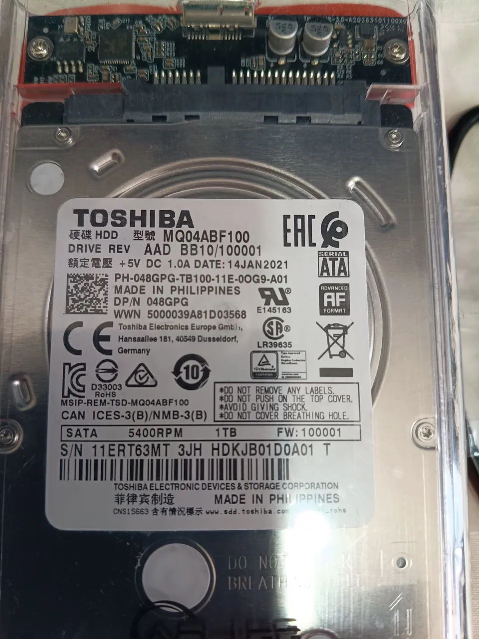HD 1 TB Toshiba 100% Saudável -  Com Case e Cabo USB 3.0 - Foto 2
