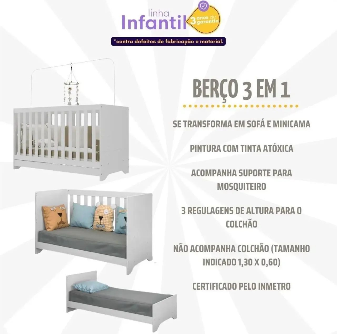 Berço 3 em 1  - Foto 2